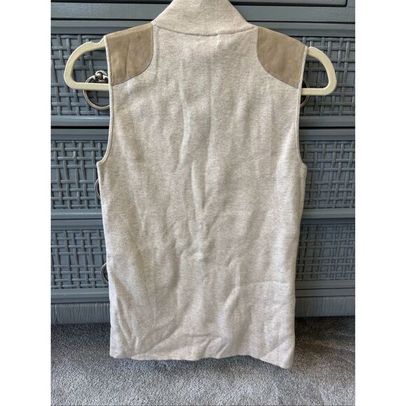 Polo Ralph Lauren suede shoulder Sleeveless suede shoulder Sweater, $225 Small B - Picture 7 of 9